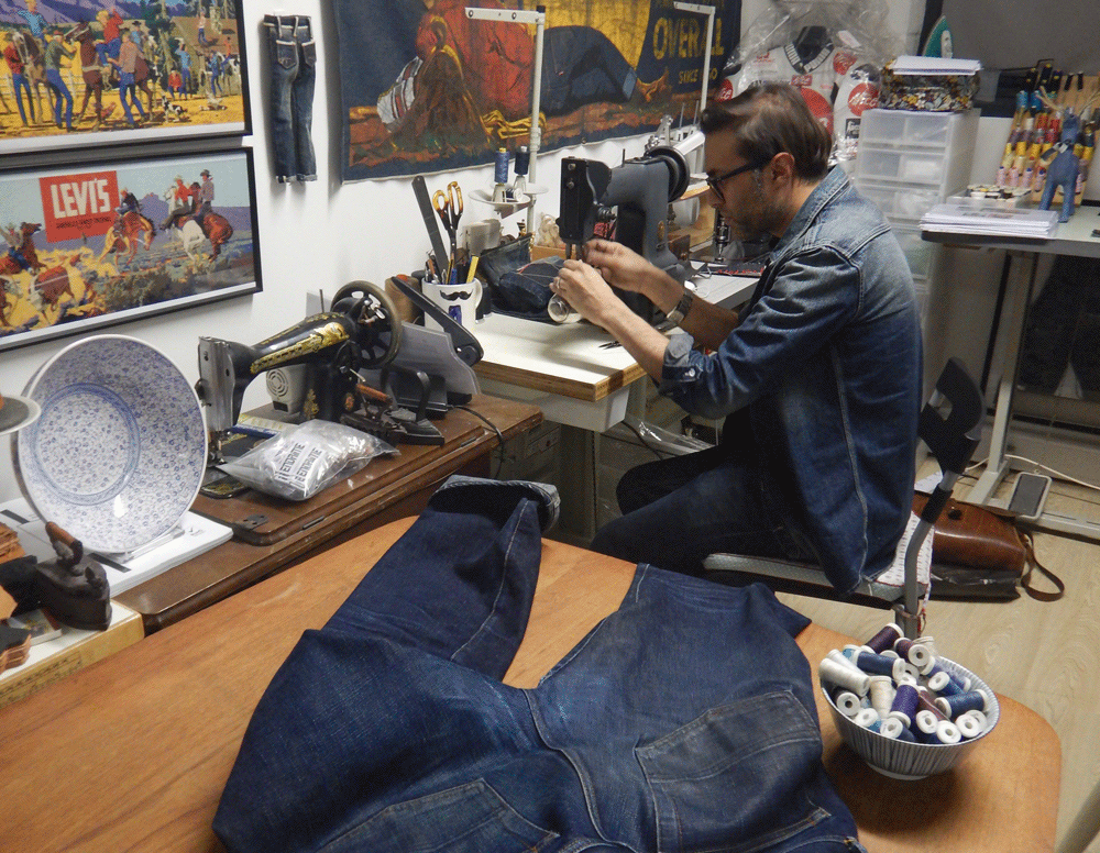 Mohsin Sajid in his atelier